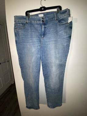 Lane Bryant Women's Plus Size Medium Wash High Rise Slim Straight Leg Jeans